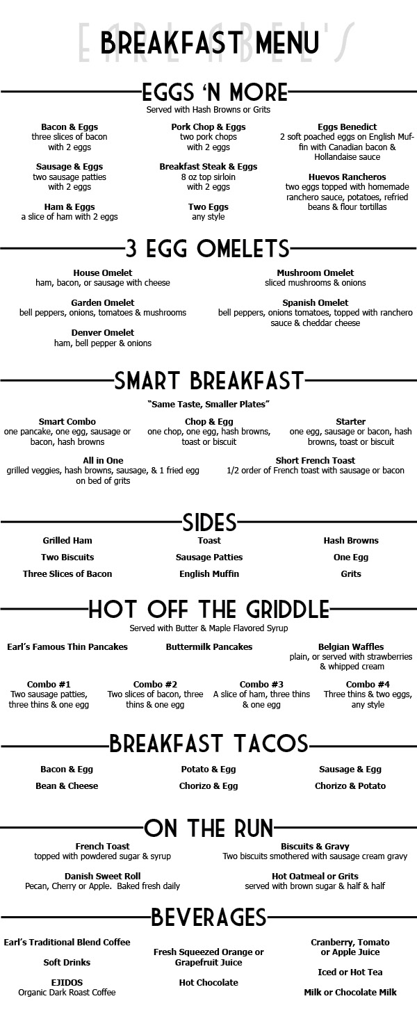 Earl Abels Breakfast Menu